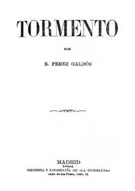 Portada:Tormento / Benito Pérez Galdós