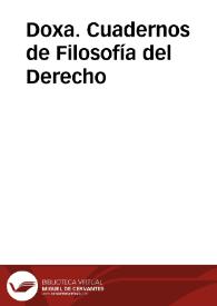 Portada:Doxa. Cuadernos de Filosofía del Derecho