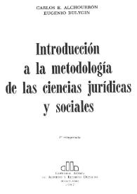 Portada:Introducción a la metodología de las ciencias jurídicas y sociales / Carlos E. Alchourrón, Eugenio Bulygin