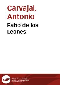 Portada:Patio de los Leones / Antonio Carvajal