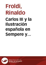 Portada:Carlos III y la Ilustración española en Sempere y Guarinos / Rinaldo Froldi