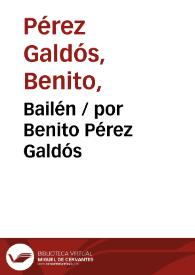 Portada:Bailén / por Benito Pérez Galdós