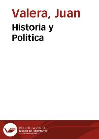 Portada:Historia y Política / Juan Valera