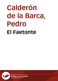 Portada:El Faetonte / Pedro Calderón de la Barca