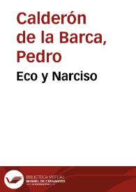 Portada:Eco y Narciso / Pedro Calderón de la Barca