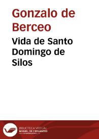 Portada:Vida de Santo Domingo de Silos / Gonzalo de Berceo