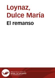 Portada:El remanso / Dulce María Loynaz