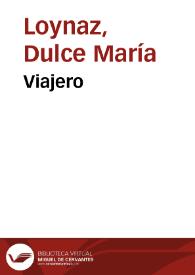 Portada:Viajero / Dulce María Loynaz