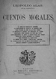 Portada:Cuentos morales / Leopoldo Alas (Clarín)
