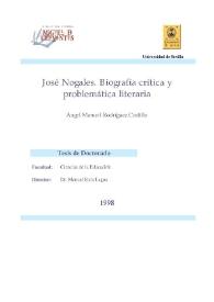 Portada:Vida y obra de José Nogales / Ángel Manuel Rodríguez Castillo