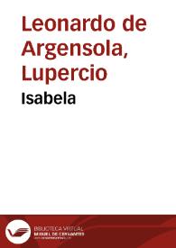 Portada:Isabela / Lupercio Leonardo de Argensola