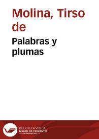 Portada:Palabras y plumas / Tirso de Molina