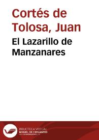 Portada:El Lazarillo de Manzanares / Juan Cortés de Tolosa