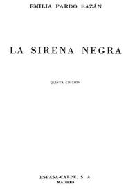 Portada:La sirena negra / Emilia Pardo Bazán