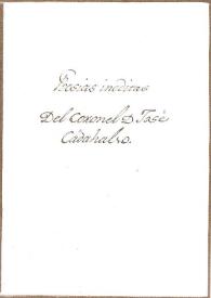 Portada:Poesías inéditas del Coronel D. José Cadahalso