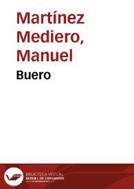 Portada:Buero / Manuel Martínez Mediero