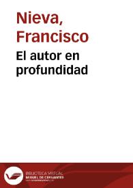 Portada:El autor en profundidad / Francisco Nieva