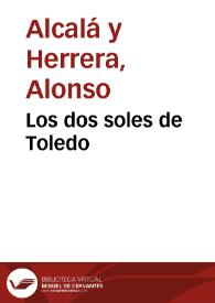 Portada:Los dos soles de Toledo / Alonso Alcalá y Herrera