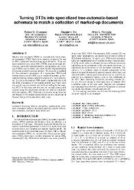 Portada:Turning DTDs into specialized tree-automata-based schemata to match a collection of marked-up documents / Rafael C. Carrasco ... [et al]
