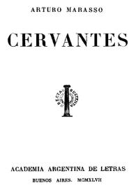 Portada:Cervantes / Arturo Marasso