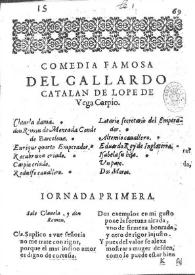 Portada:El gallardo catalán / de Lope de Vega Carpio