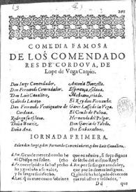 Portada:Los comendadores de Córdoba / de Lope de Vega Carpio