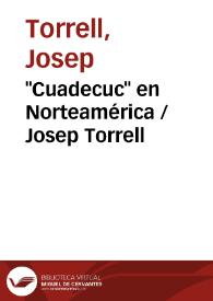 Portada:\"Cuadecuc\" en Norteamérica / Josep Torrell