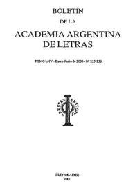 Portada:Boletín de la Academia Argentina de Letras