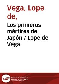 Portada:Los primeros mártires de Japón / Lope de Vega