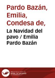 Portada:La Navidad del pavo / Emilia Pardo Bazán