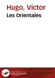 Portada:Les Orientales / Victor Hugo