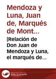 Portada:[Relación de Don Juan de Mendoza y Luna, el marqués de Montesclaros, virrey del Perú, a su sucesor. (1615)] / notas y bibliografía preparadas por Rolena Adorno