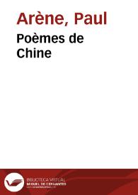 Portada:Poèmes de Chine / Paul Arène