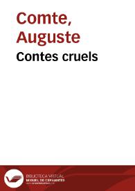 Portada:Contes cruels / Auguste Comte