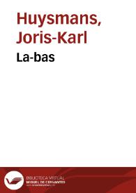 Portada:La-bas / J.-K. Huysmans