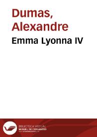 Portada:Emma Lyonna IV / Alexandre Dumas