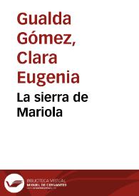 Portada:La sierra de Mariola / Clara Eugenia Gualda Gómez