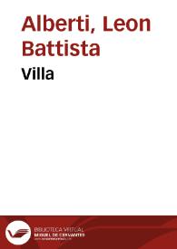 Portada:Villa / Leon Battista Alberti
