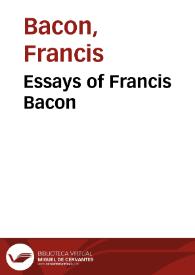 Portada:Essays of Francis Bacon / Francis Bacon