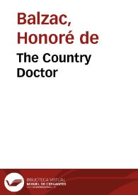 Portada:The Country Doctor / Honoré de Balzac