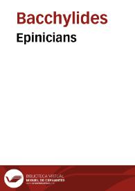 Portada:Epinicians / Bacchylides