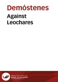 Portada:Against Leochares / Demosthenes