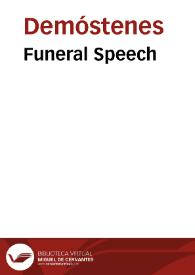 Portada:Funeral Speech / Demosthenes