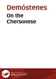 Portada:On the Chersonese / Demosthenes