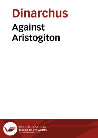 Portada:Against Aristogiton / Dinarchus