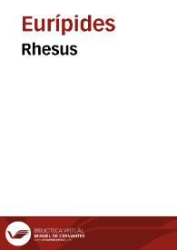 Portada:Rhesus / Euripides