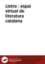 Portada:Lletra : espai virtual de literatura catalana