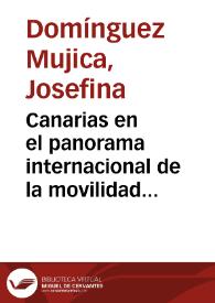 Portada:Canarias en el panorama internacional de la movilidad poblacional / Josefina Domínguez Mujica