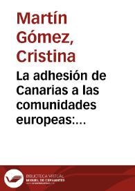 Portada:La adhesión de Canarias a las comunidades europeas: las modificaciones producidas en el subsector platanero / Cristina Martín Gómez