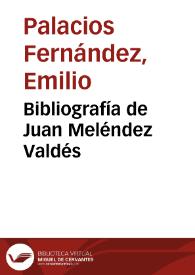 Portada:Bibliografía de Juan Meléndez Valdés